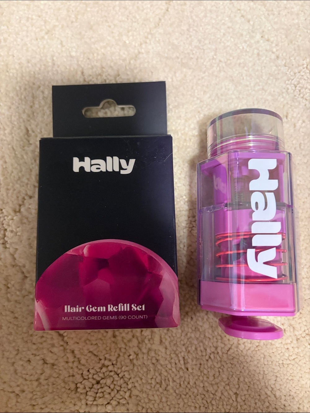 New Hally Gen Pen Styling Tool and Gem Refills Pink Kids Hair Gem Refill Set